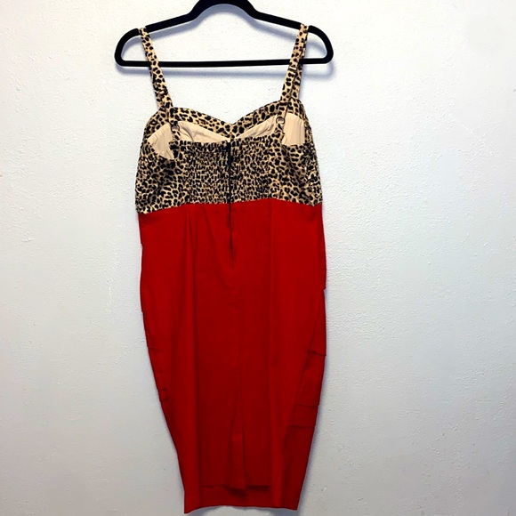 torrid Plus Size 14 Red Animal Print Sleeveless Cocktail Dress 3212 - Picture 7 of 11